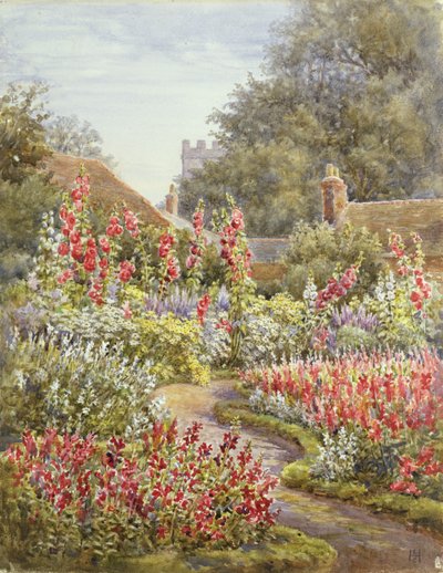 Hollyhocks by Lionel Charles Henley